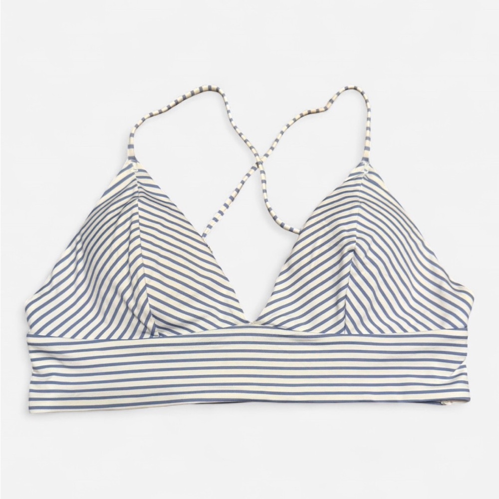 H&M Blue and White Striped Bikini Top